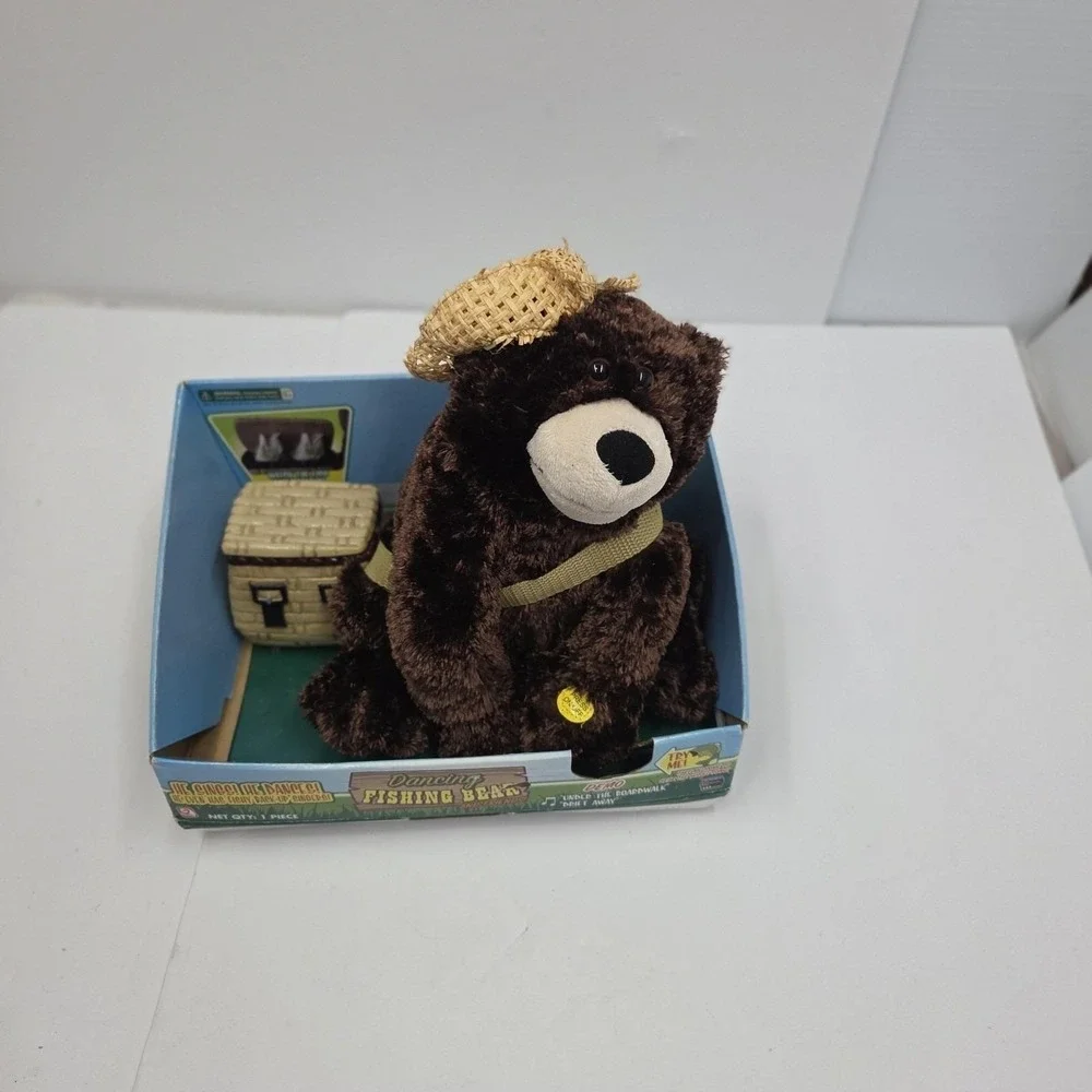 Gemmy Dancing Fishing Bear & Friends 2007 Animated Singing Fish Tested Works Box